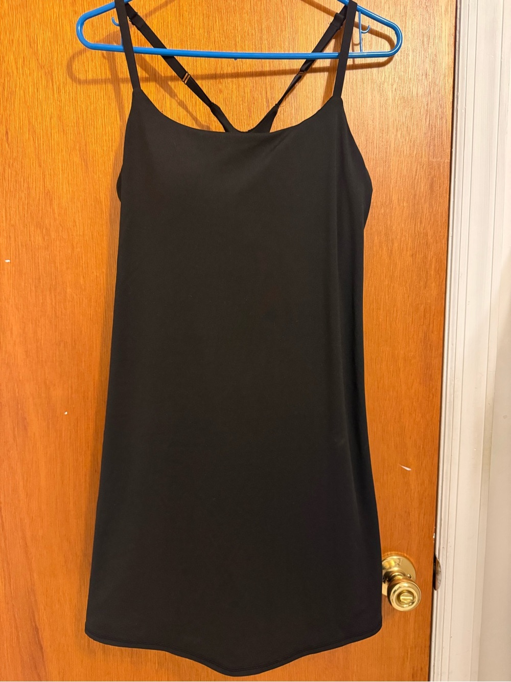 Danskin Black Mini Slip Dress with Crossback Straps